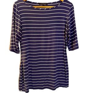 Sz L Women’s Naval Striped Scoop Neck T-Shirt